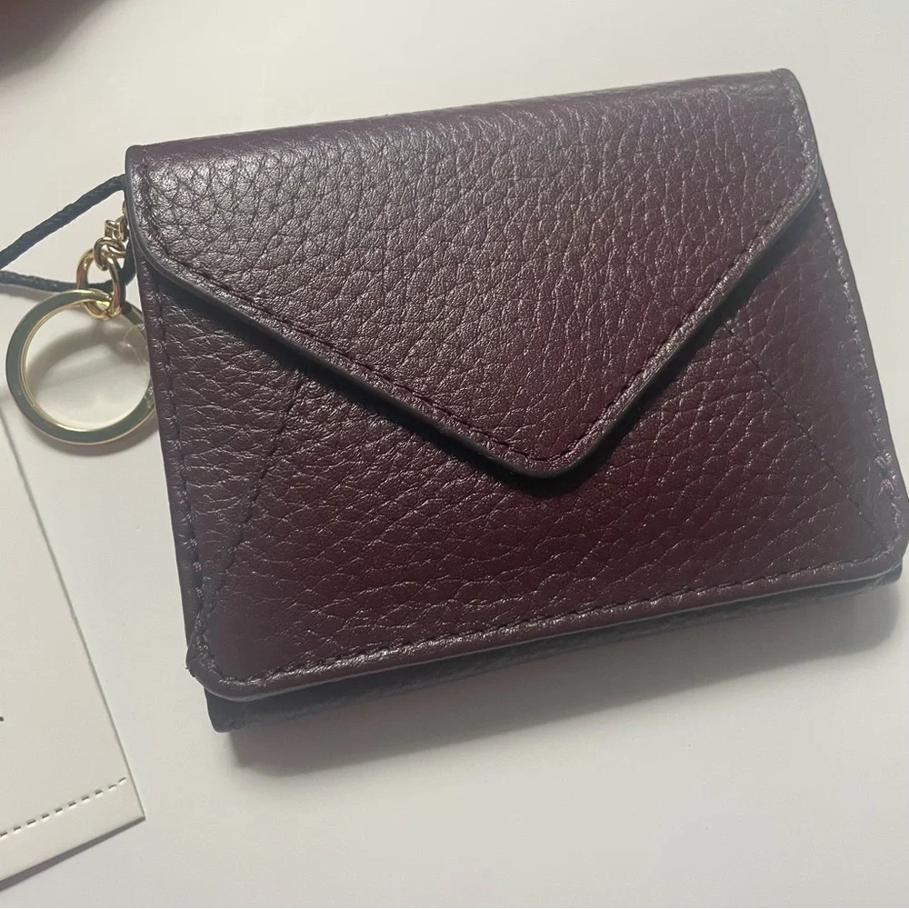 Aimee Kestenberg Zip It Up Trifold Leather Wallet in True Plum - Picture 12 of 13